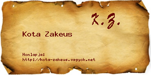 Kota Zakeus névjegykártya